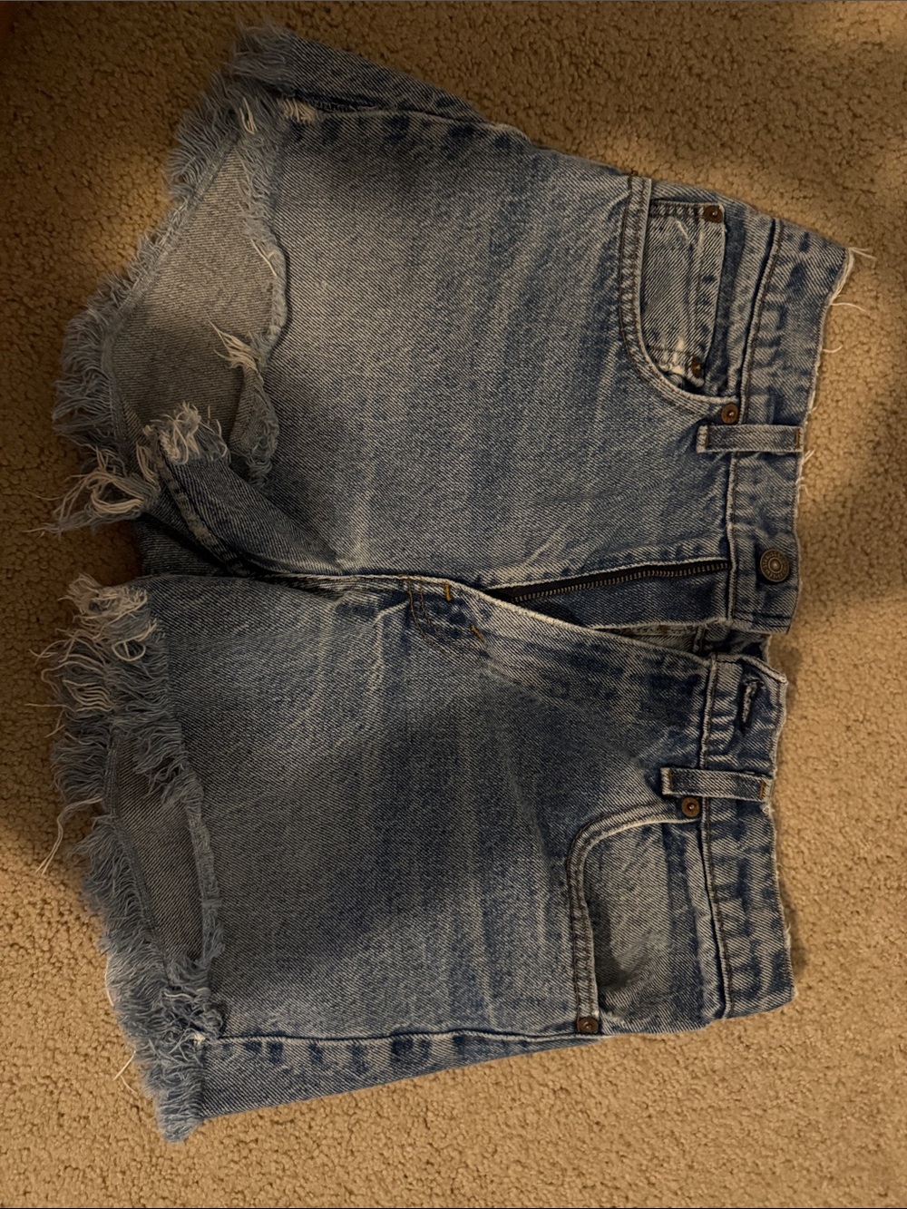 Light Wash Distressed Denim Cutoff Shorts Levi’s